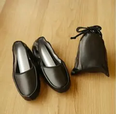 携帯用スリッパ ブラック レディース スリッパ　 入学式 卒業式 折りたたみ