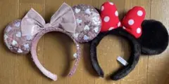 ミニーマウス風カチューシャ2点セット