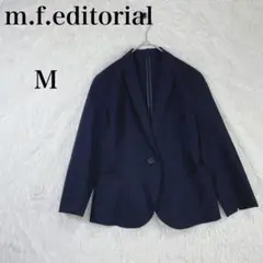 【エムエフエディトリアル】 フォーマル ダークネイビー 薄手 格子柄 七分袖 M