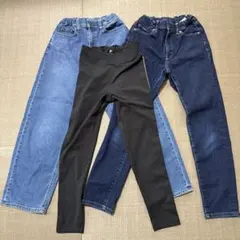 ユニクロ　ジーンズ2点　レギンス1点 140