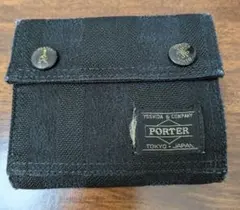PORTER 三つ折り財布 ブラック - メルカリ