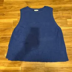 LEPSIM レプシィム ニットベスト ブルー F サイドスリット アクリル