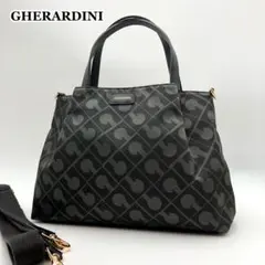 専用✨ ゲラルディーニ ハンドバッグ 黒 2way 総柄 高級感 レアモデル