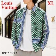 33 ルイヴィトン プリーテッド スリム ジャージー 長袖シャツ 総柄 ダミエのサムネイル