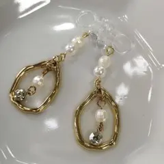 ゴールドメッキ パール イヤリング