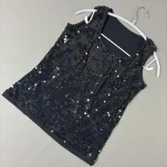 OTTO スパンコール ノースリーブトップス ブラック M パーティー ダンスのサムネイル