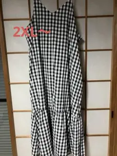 LUMFORLEチェック柄キャミソールロングワンピース