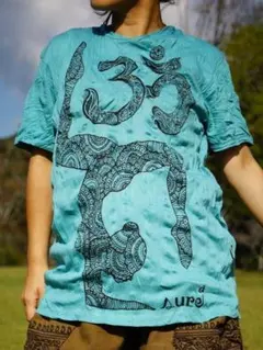 エスニック プリント Tシャツ ヨギ― ★B★やわらかコットン ユニセックス