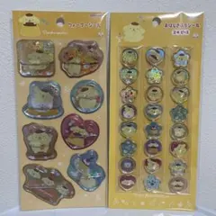 【即日発送】ポムポムプリン　ウォーターシール　おはじきシール　2種セット