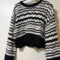 ZARA ザラ コントラストシェニールセーターのサムネイル