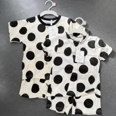 【左90cm・右80cm】ドット柄ベビーパジャマ　2点セット　⚠️別売り不可