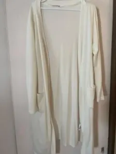 ロングカーディガン L L オフホワイト 春アウター