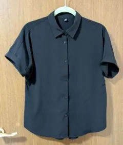 GU ドレープシャツ 半袖 Lサイズ 黒色 美品