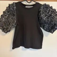 HONEY MI HONEY フリルスリーブ 半袖Tシャツ ブラック Fのサムネイル