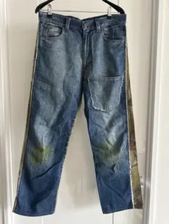 デニム×迷彩パンツ リメイク　32サイズ