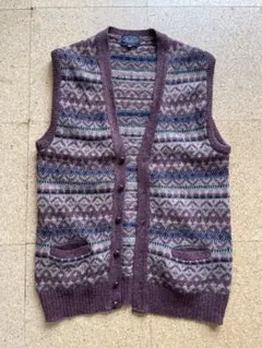 usa製 90s 古着 重ね着◎ PENDLETON ニットベスト 総柄 M - メルカリ