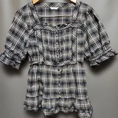 DAKS 半袖ポロシャツ ハウスチェック柄 レースフリル - メルカリ