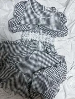 チェックワンピース 古着系