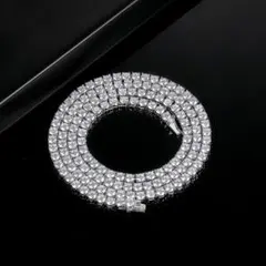 モアサナイト テニスネックレス3mm45cm 鑑定書付き シルバーhiphop