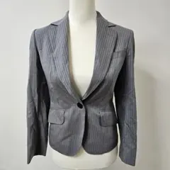 洋服の青山/nline シルク混 スーツ ジャケット【XS】ストライプ 佐々木希
