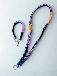 パラコードショルダーストラップ ピンク/黒 /オレンジ
