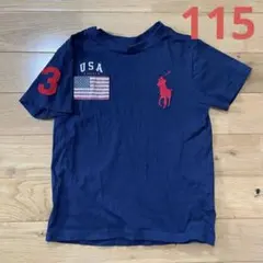 ラルフローレン ポロ USAフラッグ Tシャツ ネイビー　115 ビッグポニー
