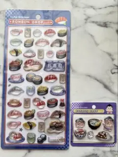 ボンボンドロップ シール お寿司 和柄 ぷっくり 平成レトロ デコ お相撲さん