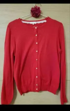 カーデガン　赤　ニット　美品♥️