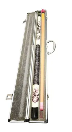 スカル柄 ビリヤードキュー 2分割 タップ・ハードケース付 147.5cm