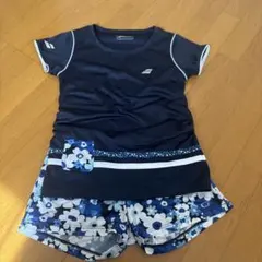 Babolat 테니스복 세트 네이비 플로럴 프린트 사이즈 O