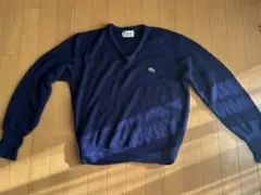 【限定】US古着70s IZOD ラコステ ニットセーターVネック糸巻きタグ