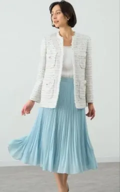 【ご専用】新品タグ付き　ミックスツィードノーカラーハーフジャケット　2023