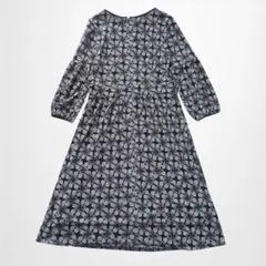 コムサデモード 花柄ロングカットソーワンピース 総柄 日本製 ストレッチ タイト