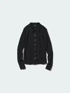 UNIQLO エクストラファインメリノリブポロカーディガン Sサイズ　ブラック