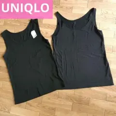 UNIQLO AIRism タンクトップ 2枚セット ブラック