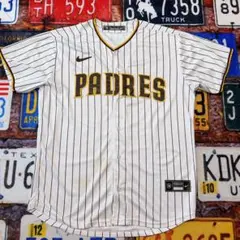 ナイキ MLB パドレス ベースボールシャツ ゲームシャツ L ホワイト　古着のサムネイル