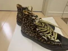 k*3様 converseヒョウ柄 ☆ゼブラ柄☆ ハイカットスニーカー ゴールド