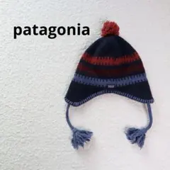 patagonia パタゴニア　ニット帽　耳当て　キッズ　ポンポン付き　S