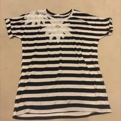 Bou Jeloud ボーダー フラワーモチーフ Tシャツのサムネイル