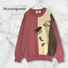 Munsingwear ゴルフ柄 ニット セーター 90's M バイカラーのサムネイル