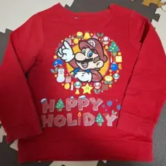 スーパーマリオ トレーナー 赤 130センチ　裏起毛