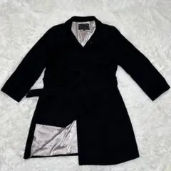 りんご様【アンタイトル】/アンゴラ混コート/黒/44/3L/日本製/ベルテッド/