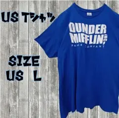 【US古着】アメリカ ヴィンテージ 半袖プリントTシャツ 企業ロゴ 青 ブルー