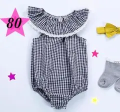 親バカ心をくすぐる♡激かわギンガムチェックロンパース♡