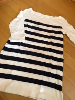 ボーダー チュニック S UNIQLO 七分袖