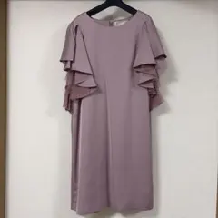 UR ROSSO フリル袖ワンピース ピンク 結婚式 二次会