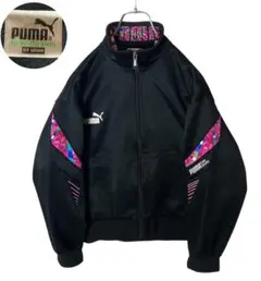 90s古着ヒットユニオン社PUMAブラック×ピンクジャージトラックジャケット