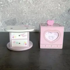 希少 サンリオ キティ ミニチェスト2段 蓋付きボックス 小物入れ 2個セット