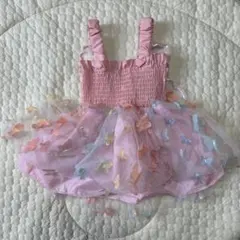 ベビー ドレス 蝶々 モチーフ ピンクのサムネイル