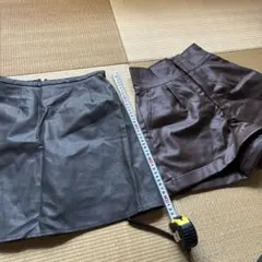レザー ショートパンツ・ミニスカート　セット